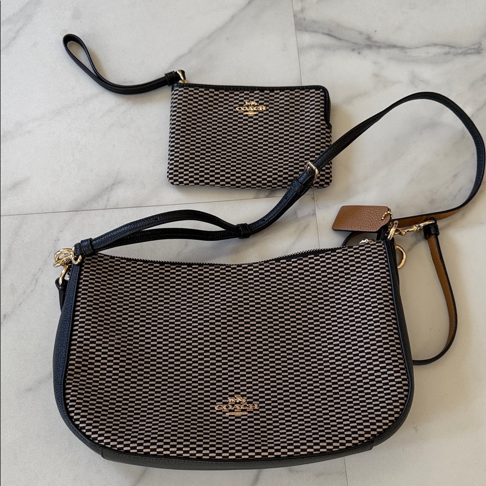 Coach Black and Tan Crossbody Bag Set